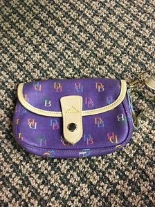 Dooney And Bourke Purple Wristlet DB Signature Canvas Pvc