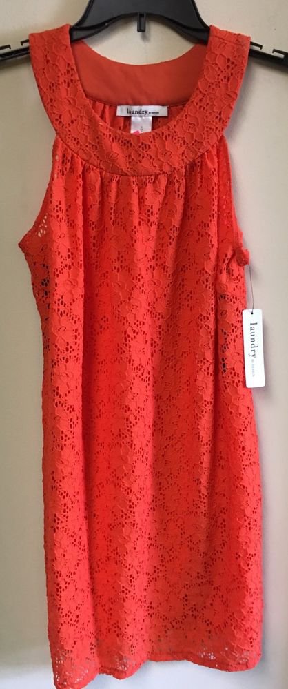 Laundry by design Orange lace dress Small NWT $105 sleeveless