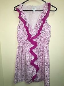 Ann Taylor Loft Petite Small Purple White Dress