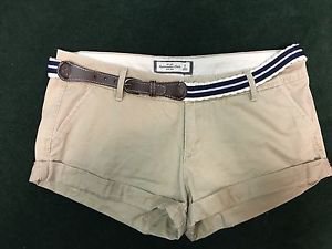 Abercrombie And Fitch Size 6 Khaki Tan Shorts W Belt