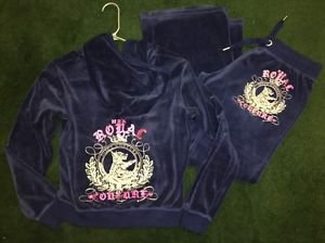 Women's Juniors Large Blue Purple Juicy Couture Outfit Royal Couture Logo