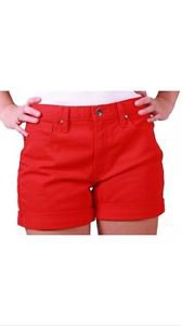 Ladies Calvin Klein Denim Shorts...Tropical Red....Size 6 NWT ($59)