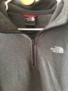 Men's Medium Grey The North Face Fleece Pullover Half Zip Long Sleeve Shirt