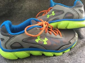 Under Armour Pulse Running Shoes Micro Grey Green Blue Youth 5.5 1242038-019