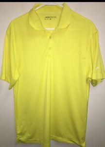 Men's Medium Yellow Nike Golf Dri Fit Polo Shirt