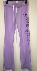 Women's Xs Purple Victoria's Secret Love Pink Lightweight Sweatpants Heart Pink