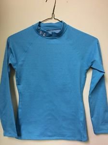 Youth Large Coldgear Under Armour Blue Long Sleeve Mock Shirt Turtleneck