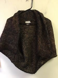 Michael Kors Woven Brown Short Wrap Sweater Size XL Wool 50%