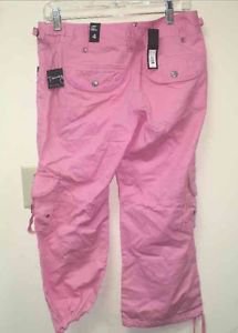 $54 NWT Sz 4 THE LIMITED TIERNEY FIT PINK CAPRIS CROPPED CARGO'S Low Rise