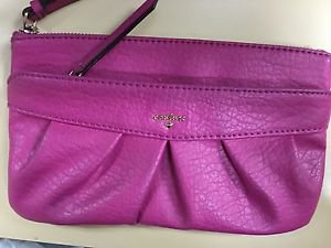 JUICY COUTURE Bright PINK Clutch Wallet Pleated Faux Leather Wristlet NWOT