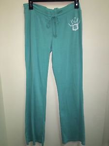 Lucky Brand Size Small Teal Turquoise Light Weight Drawstring Lounge Pants