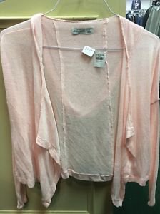Abercrombie Kids Girls Medium Light Pink Cascade Cardigan Open Sweater Hood NWT