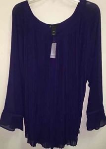 NWT Women's Lane Bryant 18/20 Sheer Blouse Deep Purple $60