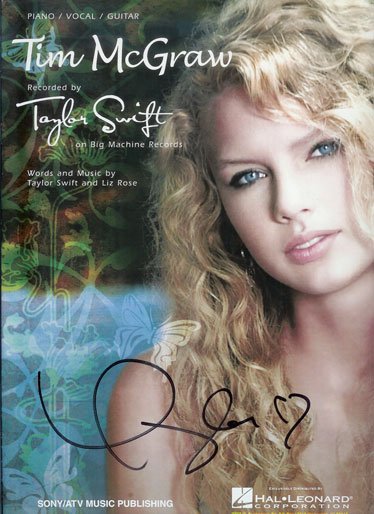 Autographed TAYLOR SWIFT Songbook Tim McGraw Hand-Signed