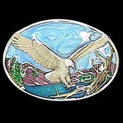 Pewter Belt Buckle - Small Eagle Landing