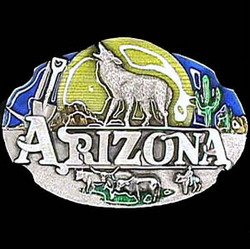 Pewter Belt Buckle - Arizona Howling Wolf