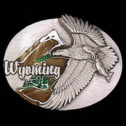 Pewter Belt Buckle - Wyoming Eagle