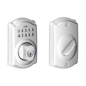 Schlage BE365 CAM 626 Camelot Keypad Deadbolt, Satin Chrome