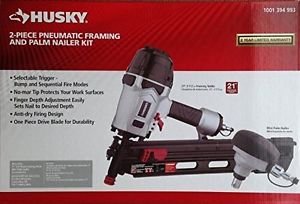 Husky Pneumatic 21° Framing and Mini Palm Nailer Combo Kit Nail Gun Air Tool
