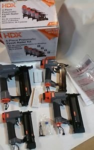 HDX Pneumatic Finishing Kit (4-Piece) Contractor Hardware DIY Staple Nail Gun