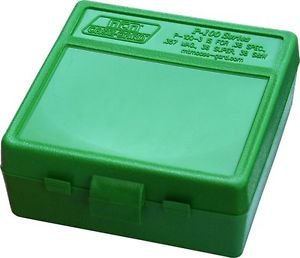 MTM Case Gardâ„¢ New MTM Plastic Ammo Box 100 Round 38/357 P100-3-10 Solid Green