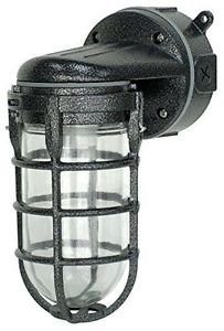 Woods L1707SVBLK Traditional 150W Incandescent Weather Industrial Light, Wall Mo
