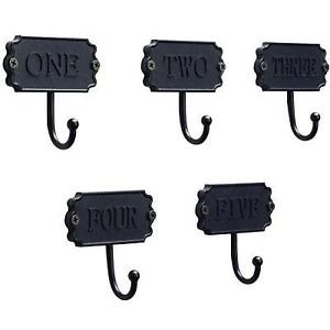 Home Decorators Collection 97763PKBHD 3.5 in. Matte Black Number Hooks