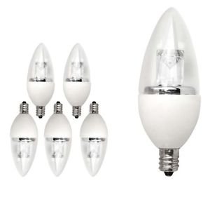 Light Bulb Daylight 6 Pack LED Torpedo Dimmable Candelabra 25 W Equivalent (4W)