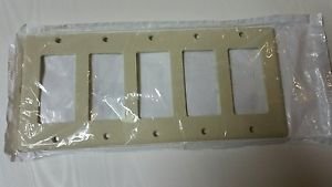 Leviton Ivory RESIDENTIAL 5-Gang Decora GFCI GFI Wallplate Cover 80423-I