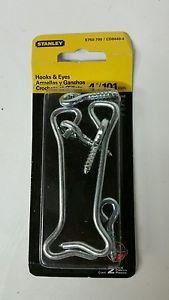 Stanley Hardware 750700 2 Count 4 in. Zinc Plated Gate Hooks & Eyes