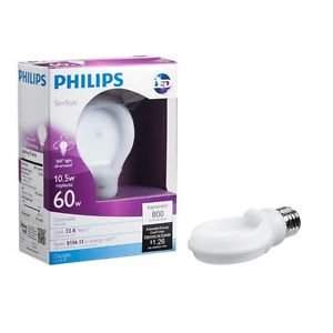 Philips 433235 60 Watt Equivalent SlimStyle A19 LED Light Bulb Daylight, Dimmabl