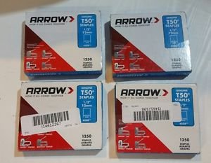 Arrow 508 Genuine T50 1/2-Inch Staples, 1,250-Pack, Free Shipping 4-pack