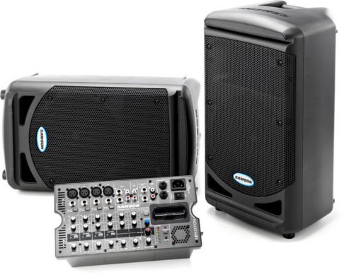 Brand New Samson XP308I 300W Portable PA System With 8 Channel Mixer & iPod Dock