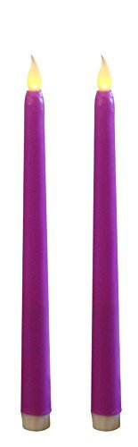Set of 2 Wedding Table Decorations Flickering Flameless Hollow Battery Taper Candles no remote