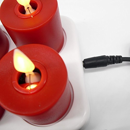Moving Wick 1.5*2.5 inch Red Flameless mini LED Candle with Timer ,Set of 6