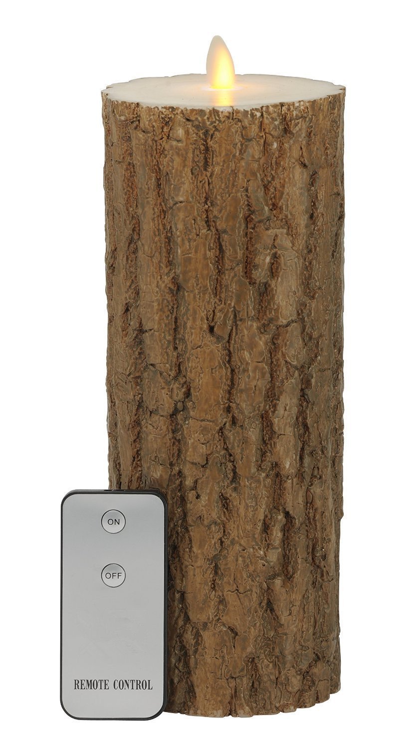 9inch Bark Flameless Wax Battery Operated LED Candles with Remote Control