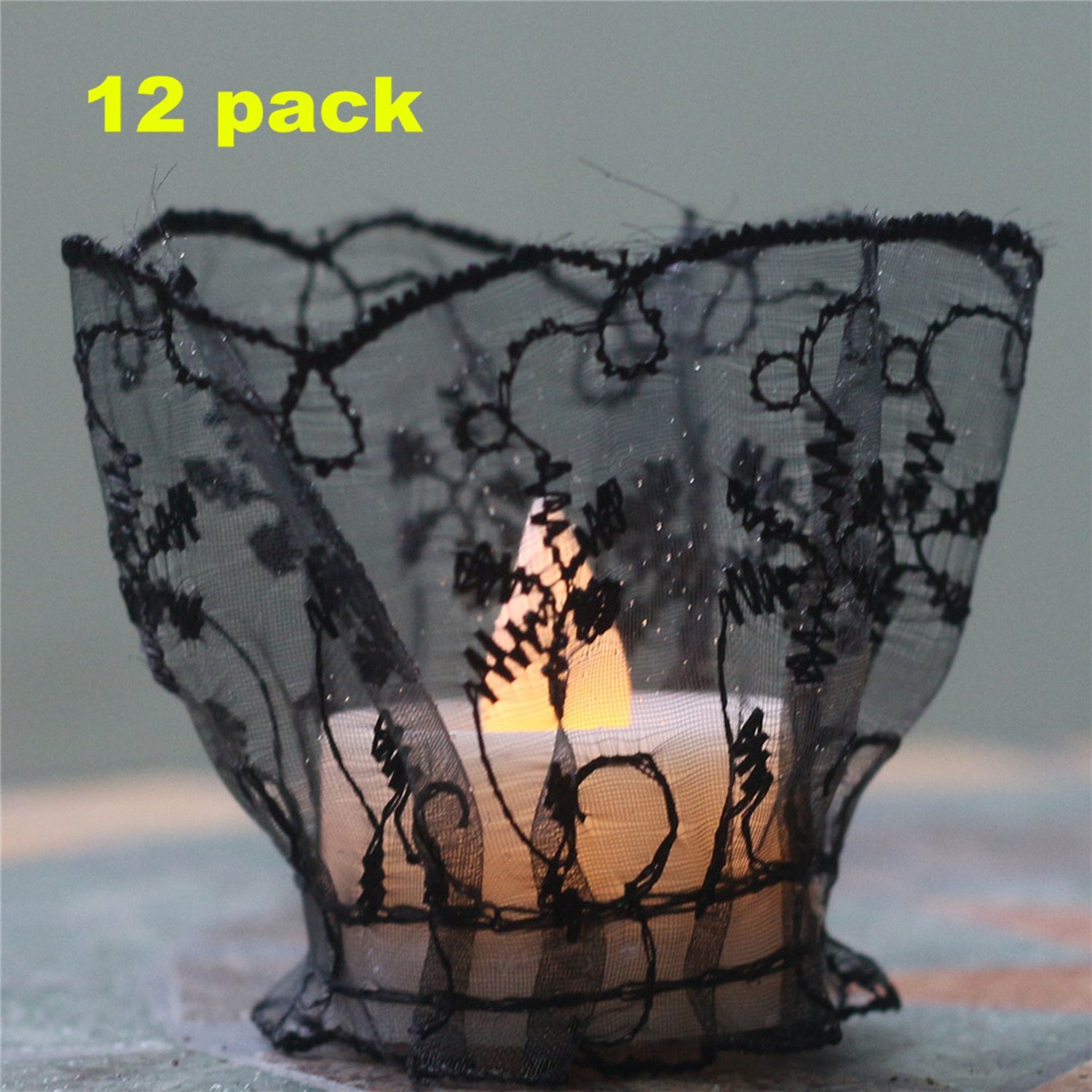 DIY Handmade Embroidery Fake Flameless Tealights 12pack