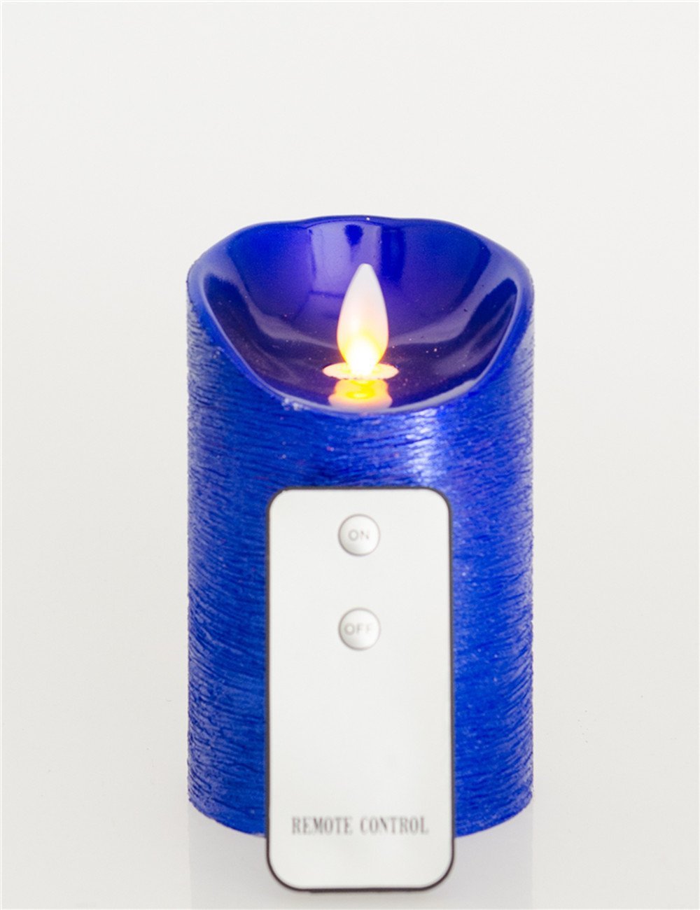 Home Party Decorations Flameless Moving Wick Led Candle with Remote Control (blue, 3.2*5'')