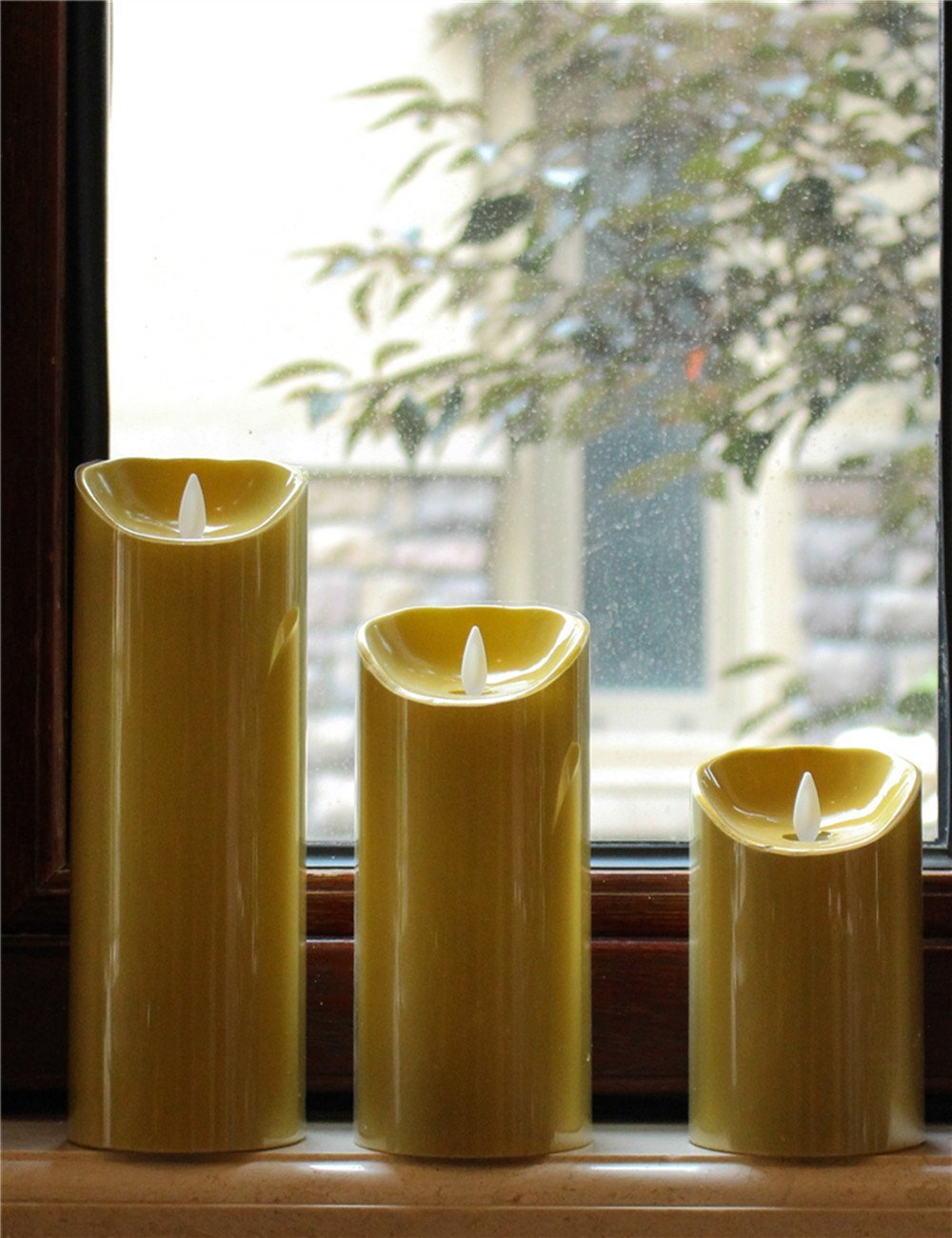 Wedding Party Decoration Led Remote Control Battery Operated Candle Lights (golden)