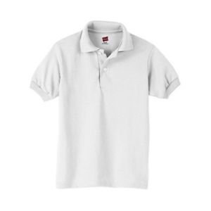 Hanes Kids' Everyday Cotton-Blend EcoSmart Jersey Polo Short-Sleeve Style:054Y