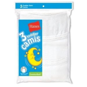 Hanes 100% Cotton Toddler Girls' TAGLESS Camisole 3-Pack TV30AS