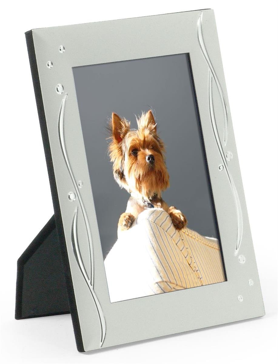 Elegant Silver 4x6-Inch Photo Frame with Glass Lens, Aluminum