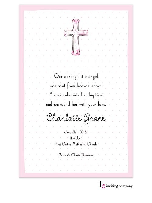 Cross Invitations Pink (20 per pack)