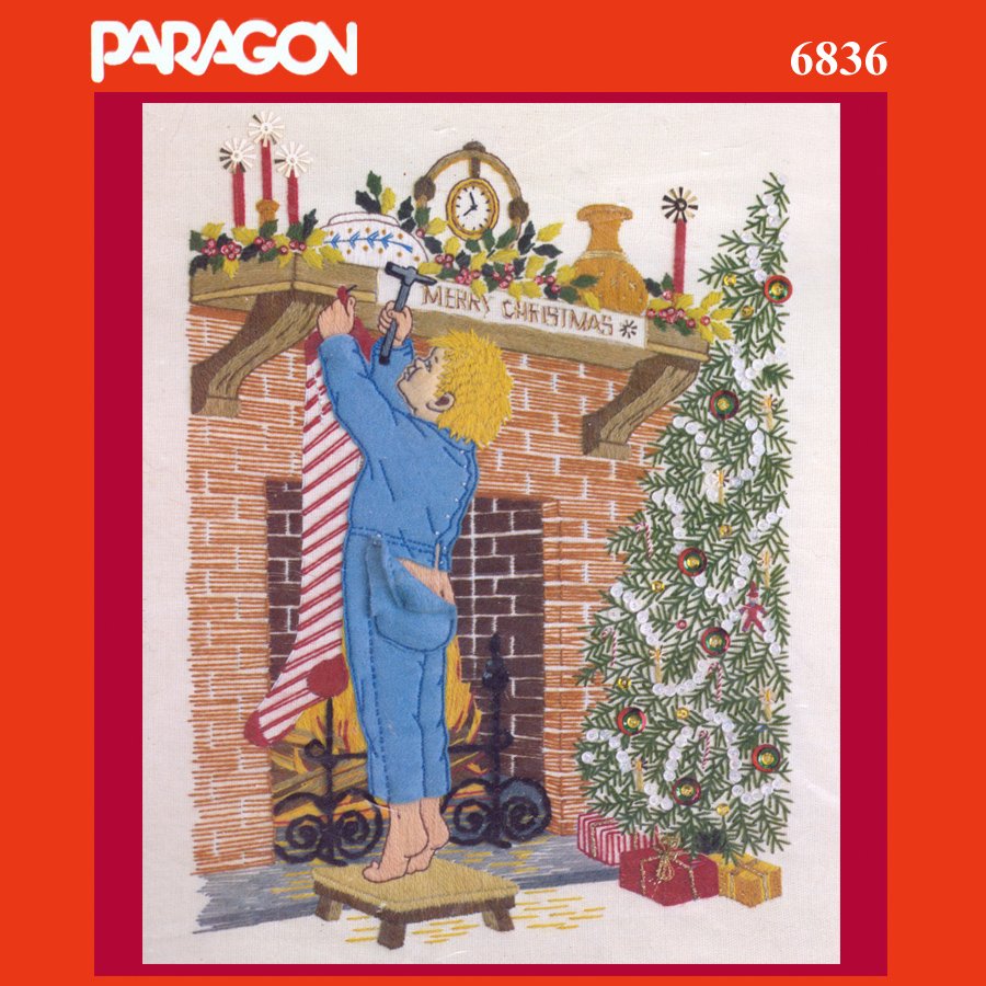 Paragon "CHRISTMAS EVE" Crewel Embroidery Stitchery Kit 6836 Vintage