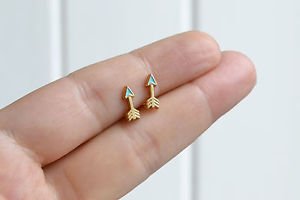 Arrows earrings - handmade tiny enamel studs/posts