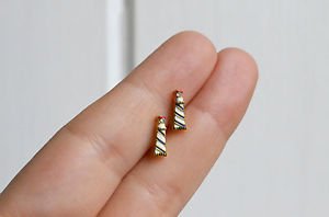 Lighthouse earrings - kawaii handmade tiny enamel stud / post earrings