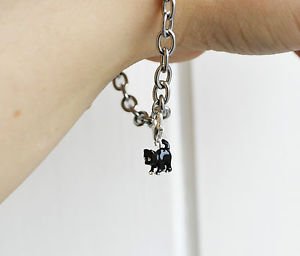 Black cat charm – trendy kawaii enamel metal black kitty lobster clasp charm