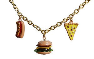 Hamburger bracelet - kawaii enamel burger hot dog pizza junk food charm bracelet