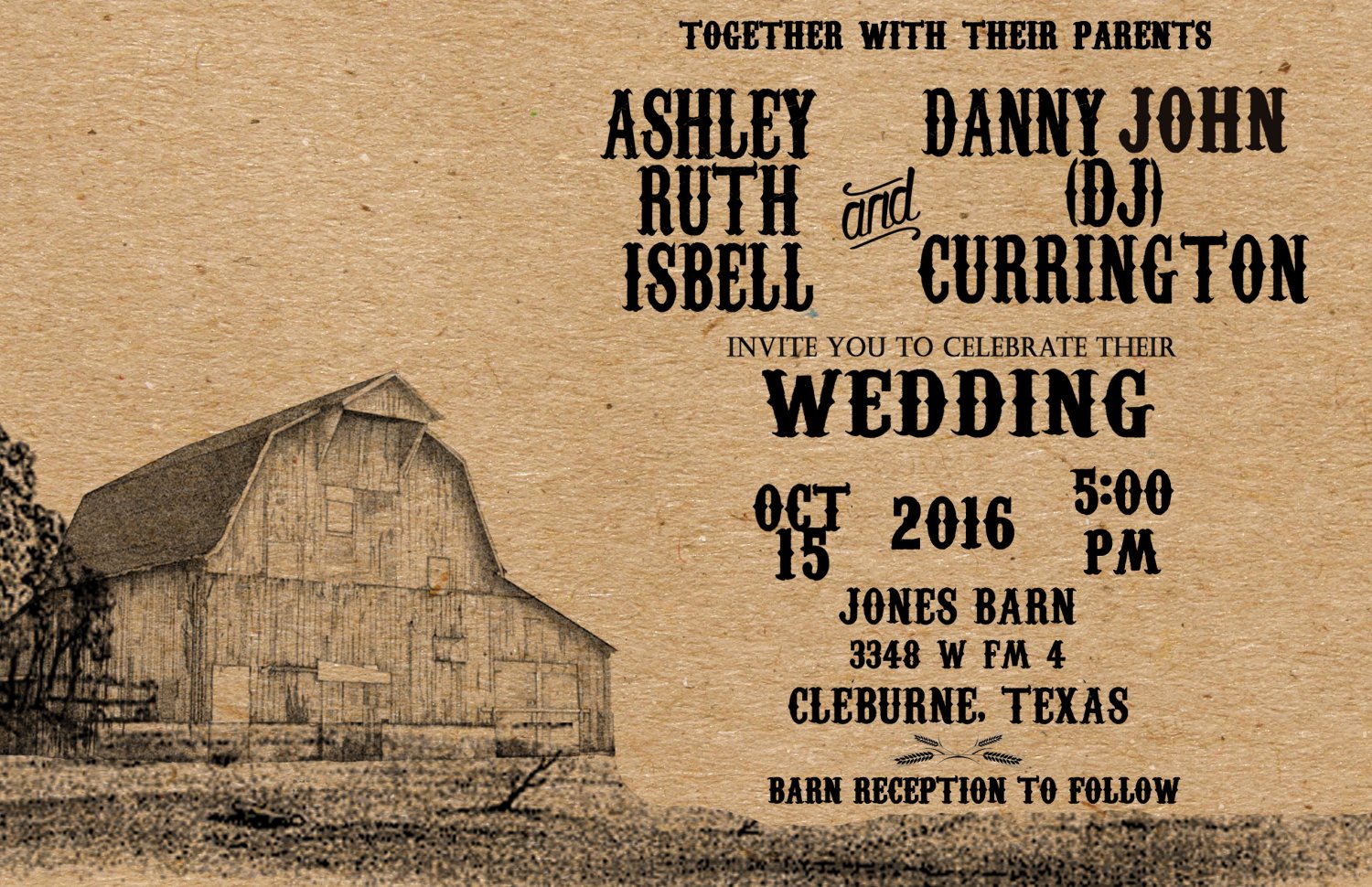 Country Wedding Invitations, Rustic Wedding Invitations Barn Wedding Invitations & RSVP