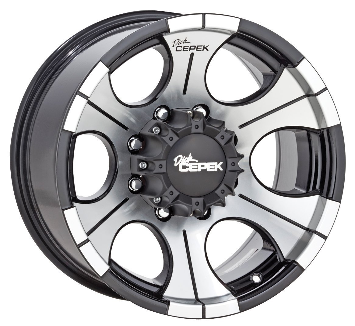 Dick Cepek DC-2 Gloss Black Wheel with Machined Finish (16x8"/5x5.5") -12 millimeters offset